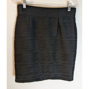 Alfani Womens Size 8P Pencil Skirt Black Textured Stretch Lined Back Zipper